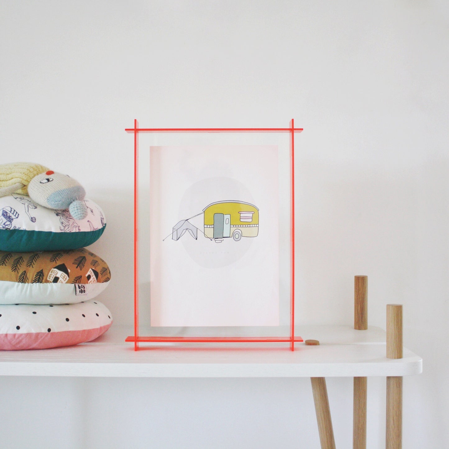 A4 Acrylic Box Frame Neon Red