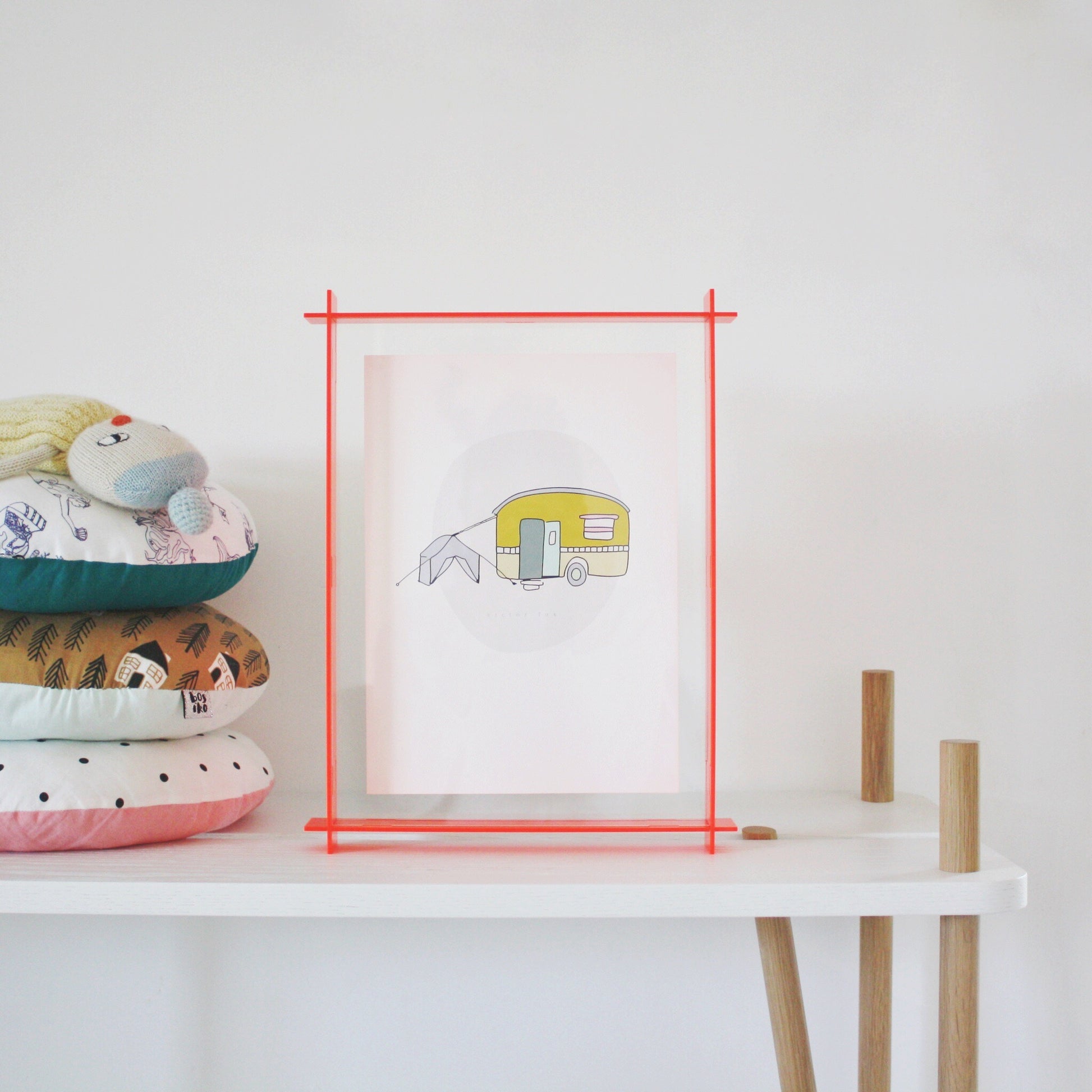 A4 Acrylic Box Frame Neon Red