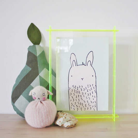 A4 Acrylic Box Frame Transparent Fluro Citron