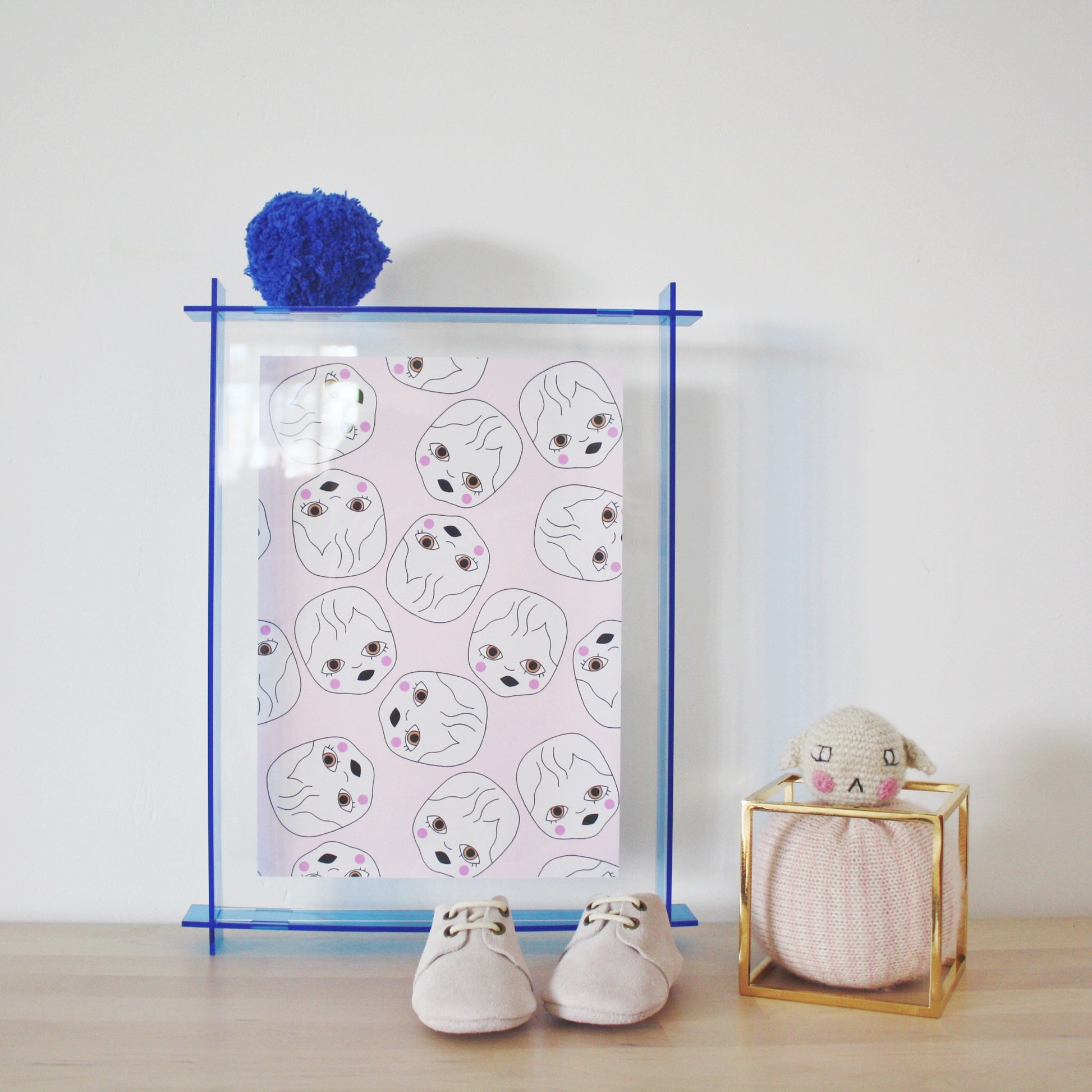 A4 Acrylic Box Frame Transparent Blue